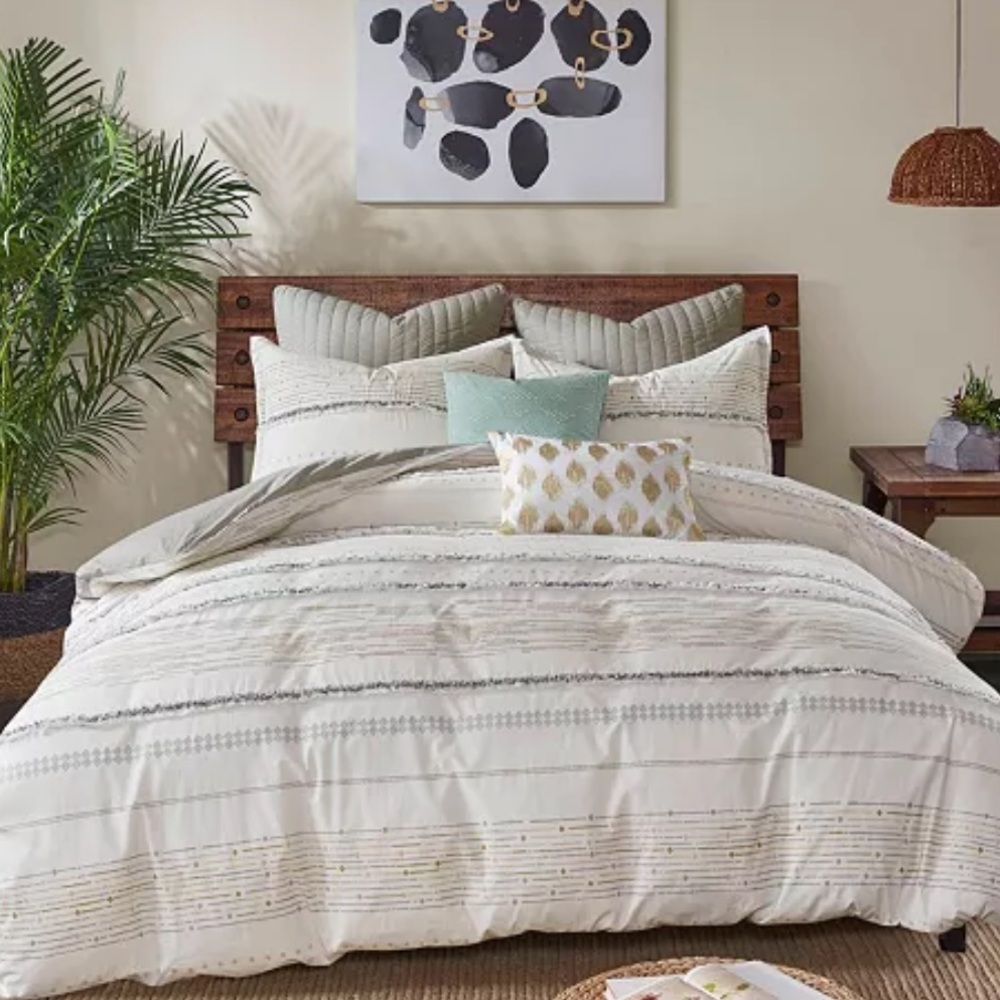 Ink & Ivy‎ Nea Boho Stripe Cotton Duvet Cover Twin Size